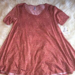 NWT Red Orange Yellow Paisley Perfect Tee S Small 8-14 Lularoe